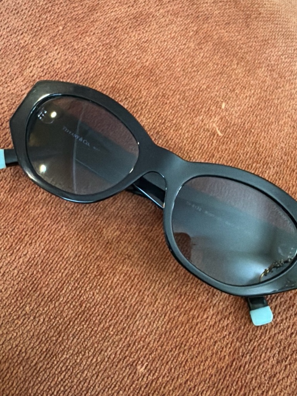 Tiffany & Co. Black Sunglasses with Blue Temple Tips